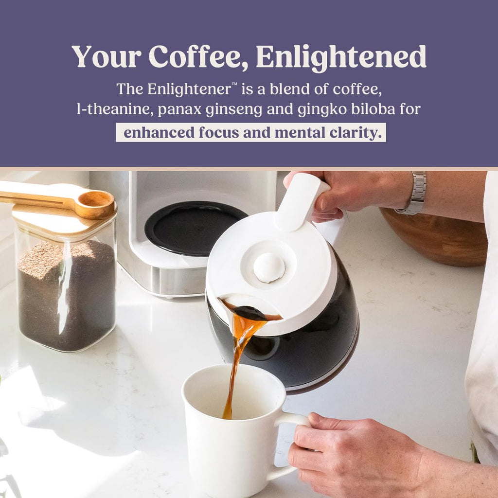 Bulletproof The Enlightener Coffee Pods, 24 Count, Medium-Dark Roast Enhanced Coffee with L-Theanine, Panax Ginseng and Gingko Biloba, Supports Mental Clarity, Focus, and Memory