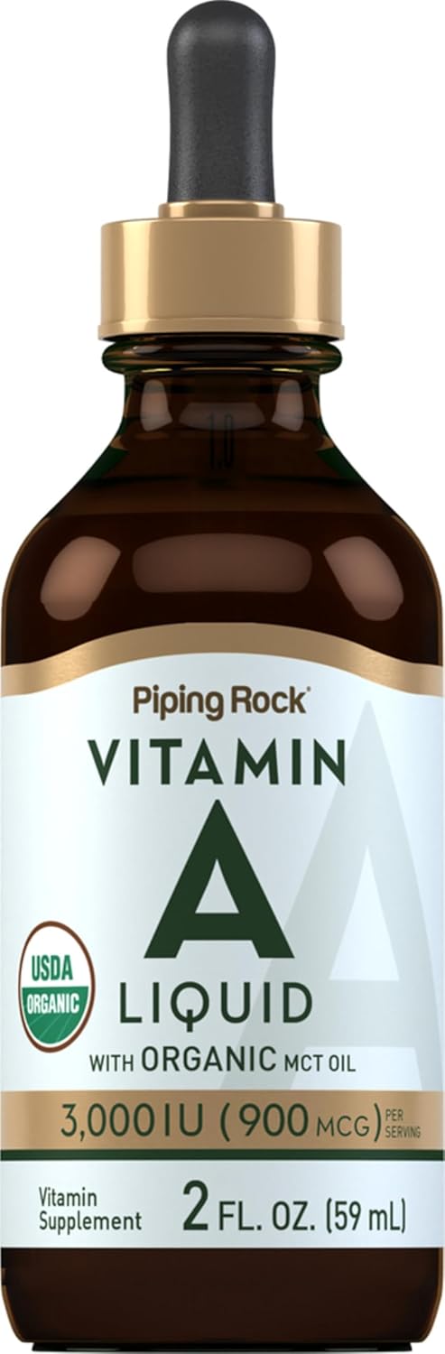 Piping Rock Vitamin A Liquid | 2 fl oz | Non-GMO, Gluten Free Supplement