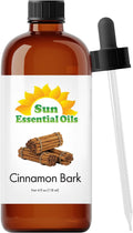 Sun Essential Oils - Cinnamon Bark Essential Oil (4 oz) with Dropper for Diffuser, Aromatherapy Massage, Skin & Hair, Fragrance for Candle, Soap & Lotion Making at Home