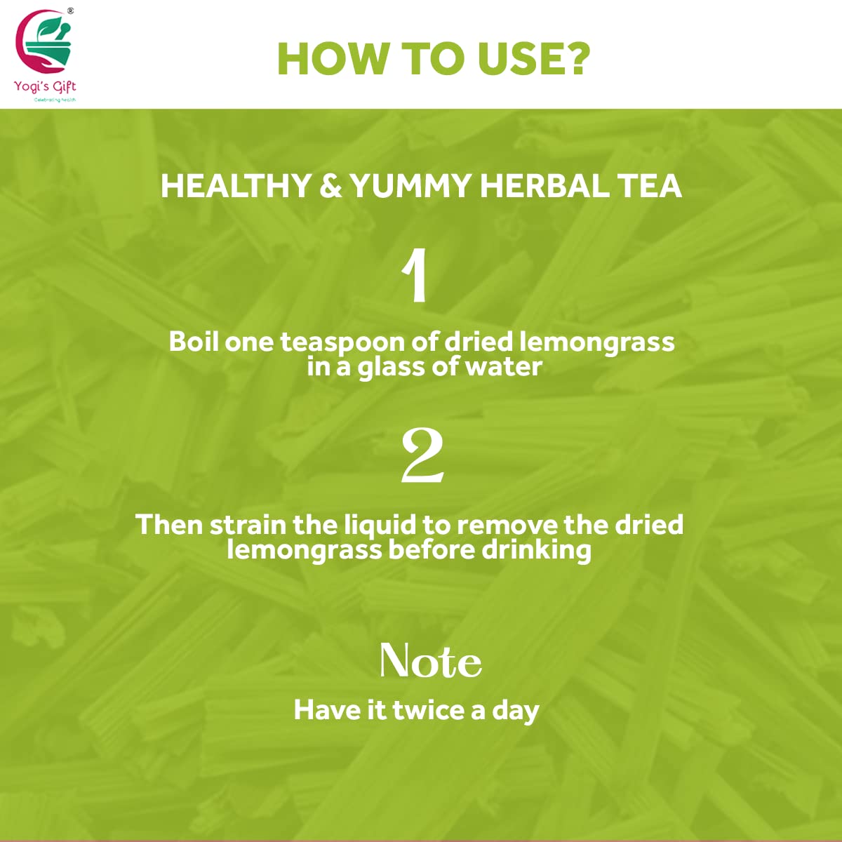 Dried Lemongrass 1 LB | Cut and Sifted Loose Leaf | Aroma Rich Lemon Grass | by Yogi's Gift ®