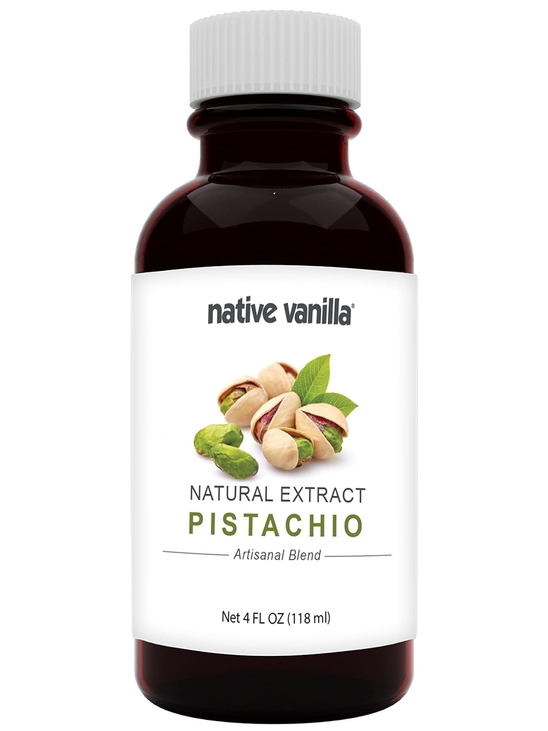 Native Vanilla - Pistachio Flavor - 4 Fl Oz - Pure Flavors and Extracts - Perfect for Cooking, Baking, and Dessert Crafting