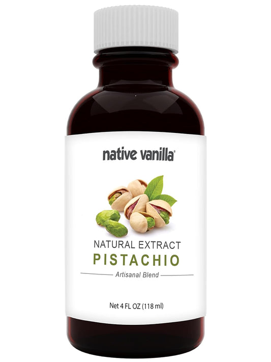 Native Vanilla - Pistachio Flavor - 4 Fl Oz - Pure Flavors and Extracts - Perfect for Cooking, Baking, and Dessert Crafting