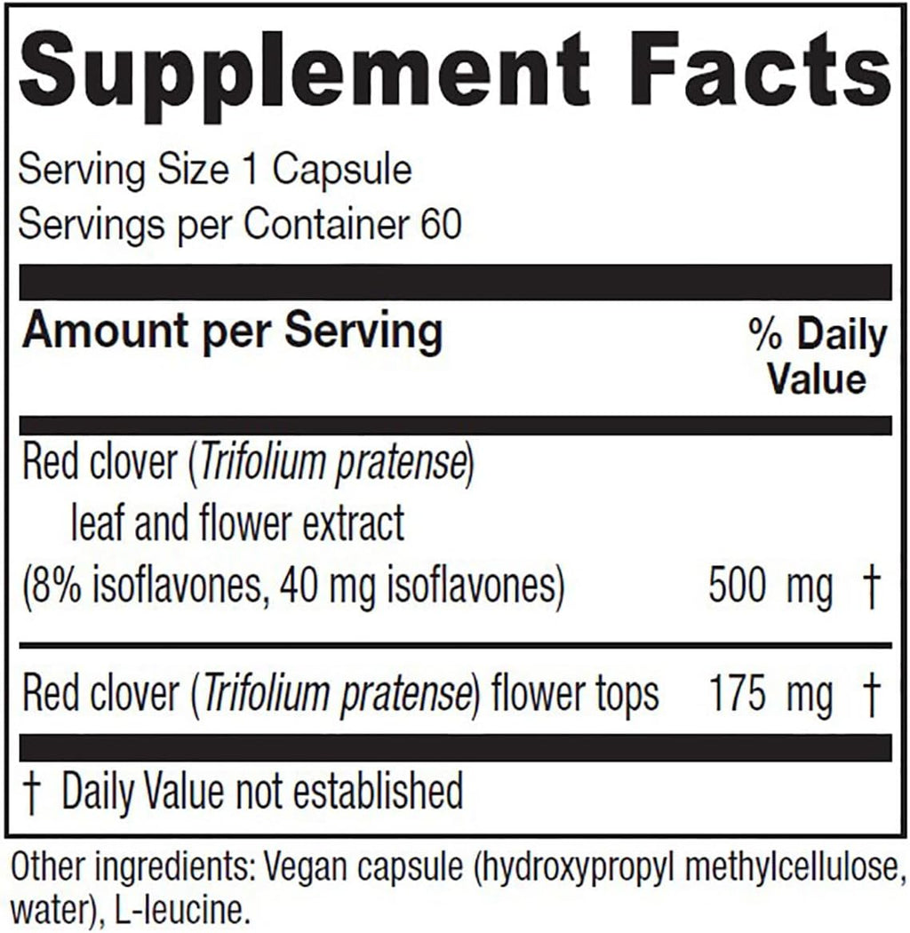 Vitanica Red Clover Blossom and Leaf Extract 500mg with 8% Isoflavones, Plus 175mg Blossoms, Menopause Relief Support for Women, 2 Month Supply, Non-GMO, Gluten Free, Vegan Supplement, 60 Capsules