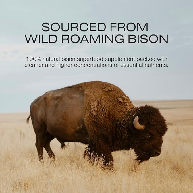 Human Nature Human Potential: Wild & Grass Fed Bison Organ Supplement with 150+ Nutrients for Energy, Focus, Vitality & Immune Support