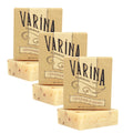 Varina Organic Lavender Flowers Bar Soap - Gentle Cleansing for Sensitive Skin, Herbal and Mint - 3 Pack