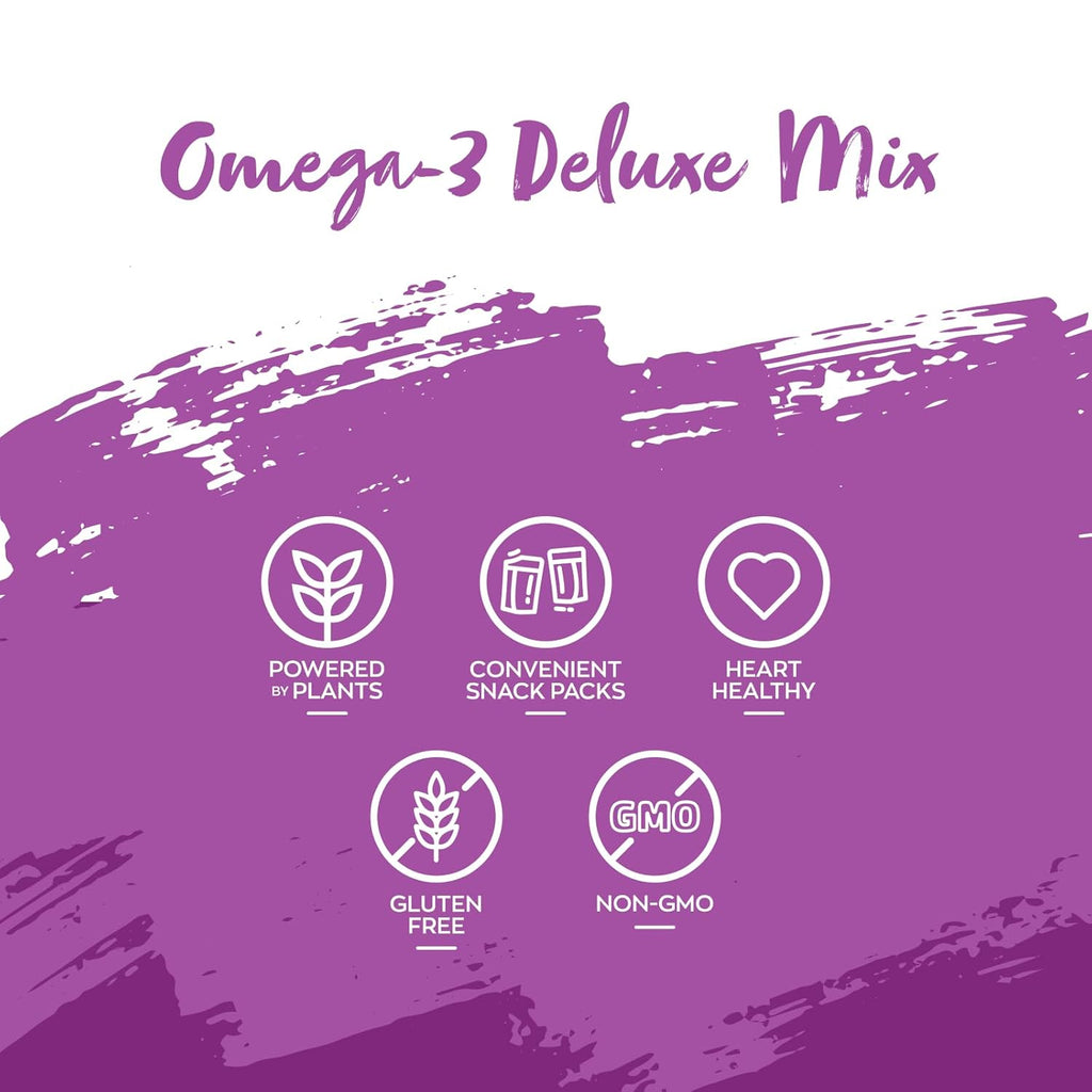 Nature's Garden Omega 3 Deluxe Mix - Trail Mix Nuts, Heart Healthy, Gluten Free, Cholesterol Free, Sodium Free, No Artificial Ingredients - 1.2 oz Bags (15 Individual Servings)