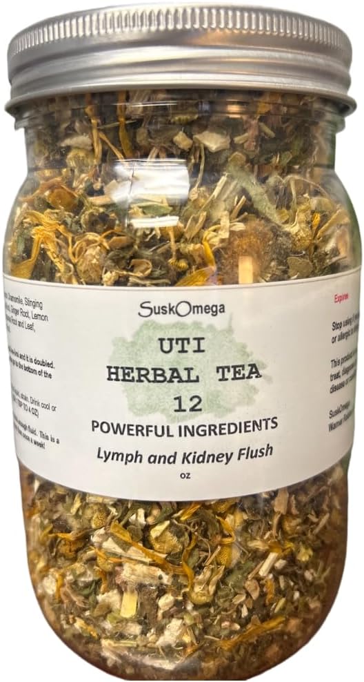 UTI Cystitis Herbal Tea Suskomega 12+ Powerful Ingredients (16 oz container)