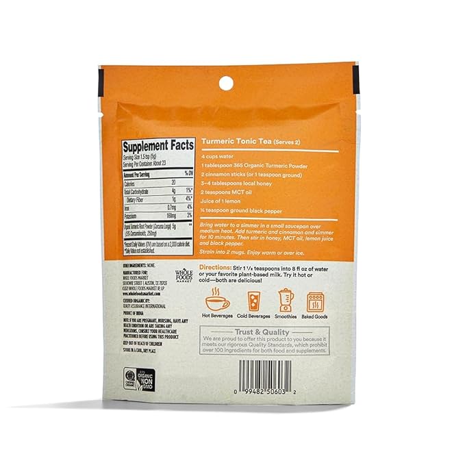 365 by Whole Foods Market Organic Turmeric Superfood Powder, 4 Ounce (Pack of 2)