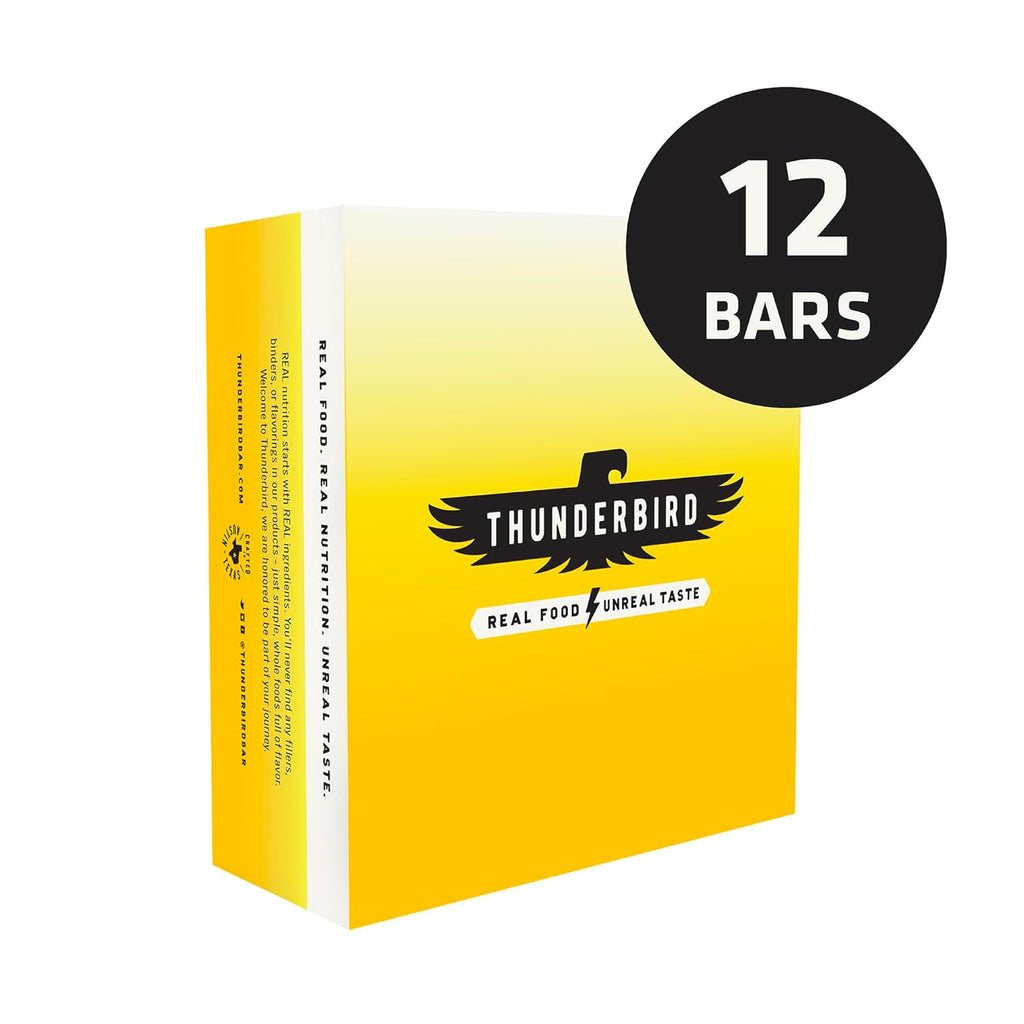 Thunderbird Bars Energy Snack, Gluten-Free with Protein, Healthy Real Food, Vegan Non-GMO, No Added Sugar, Peanut Banana Walnut Flavor (12 Count, 1.7 oz. Bars)