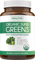 USDA Organic Super Greens Supplement - Organic Greens Fruits and Vegetable Supplement for Adults with 28 Superfood Complex with Superfruits Roots Herbs & More - Vegan & Non-GMO (Up to 3 Month Supply)