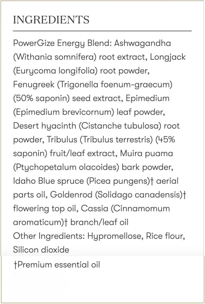 Young Living - PowerGize 60 Capsules | Active Lifestyle Support Supplement for Men & Women | Supports Muscles and Energy