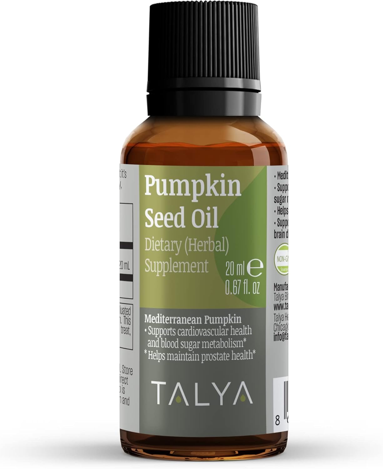 Pumpkin Seed Oil - Liquid Drops - Supports Prostate Health* - for Hair Growth & Skin Health | Cold Pressed | Vegan, Non-GMO, Gluten Free | 0.67 fl.oz