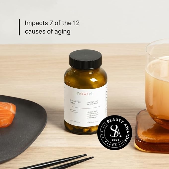 Novos Boost NMN - Contains 250 mg of High-Purity NMN, 60 Capsules, Supports Cellular Repair and DNA Protection, Boosts NAD+