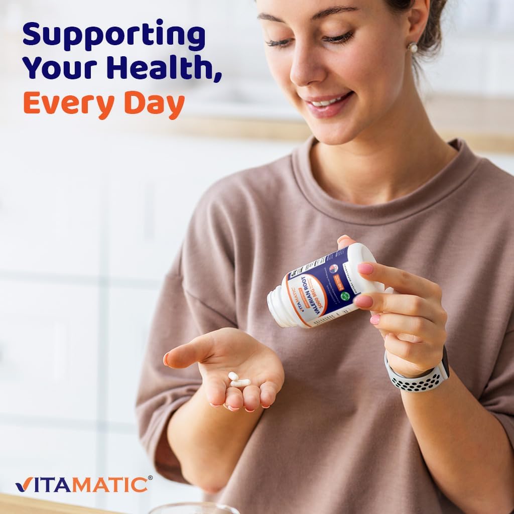 Vitamatic Valerian Root 5000mg Equivalent Per Serving (from 20:1 Extract 250 mg) - 240 Capsules - 20X Concentrated Extract