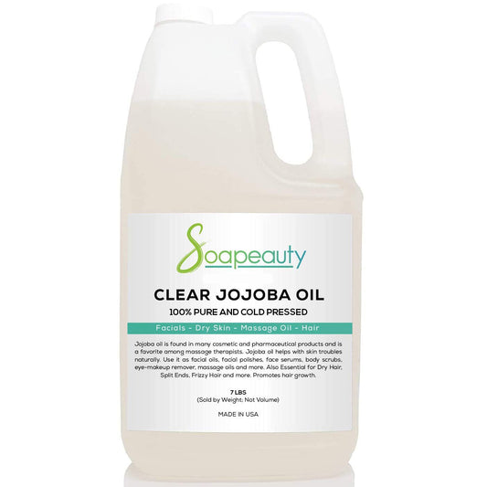 Soapeauty Clear Jojoba Oil | 100% Pure & Natural | Refined, Cold Pressed, Hexane Free | Moisturizing Oil for Skin, Face, Hair & Nails | 7 Pound