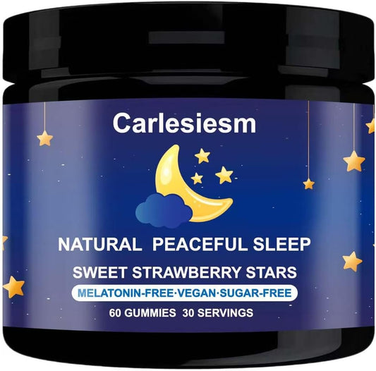 Natural Melatonin-Free Sleep Gummies 60 Gummies,Relax & Unwind Naturally