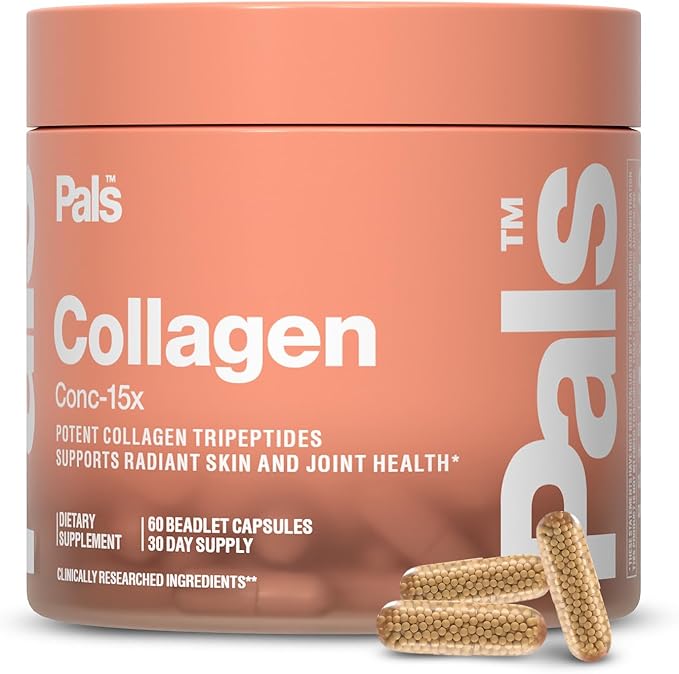 Marine Collagen Peptides Capsules for Women & Men 15x Concentration Type I & III Fish Derived Tripeptides Hydrolyzed Marine Collagen Supplements for Skin Hair Nails Bones Joint Health, Non-GMO 30 Days