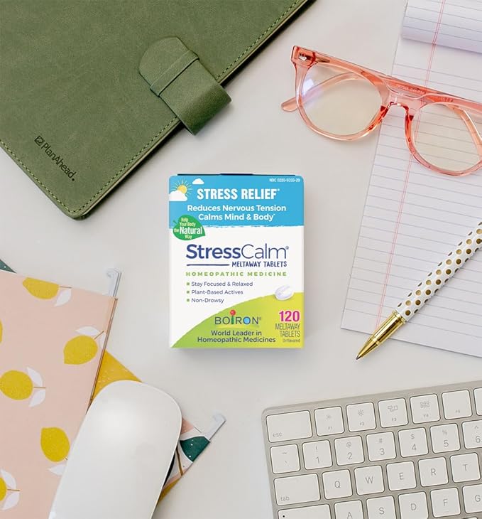 Boiron StressCalm Tablets for Relief of Stress, Anxiousness, Nervousness, Irritability, and Fatigue - 120 Count