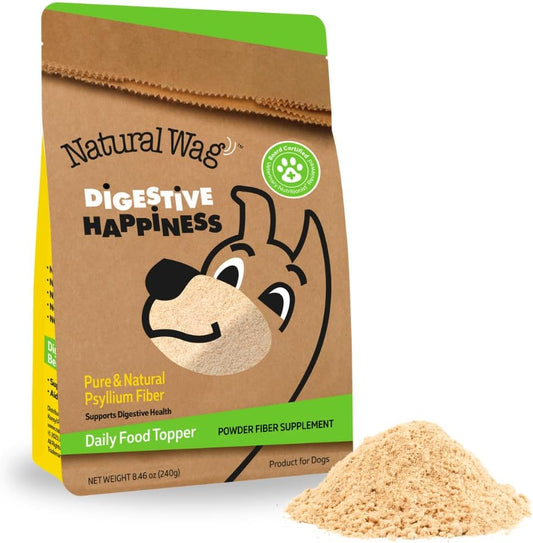 Natural Wag 100% Psyllium Fiber for Dogs – Supports Digestive Health, Relieves Occasional Constipation & Diarrhea, and Promotes Optimal Stool & Overall Wellness.