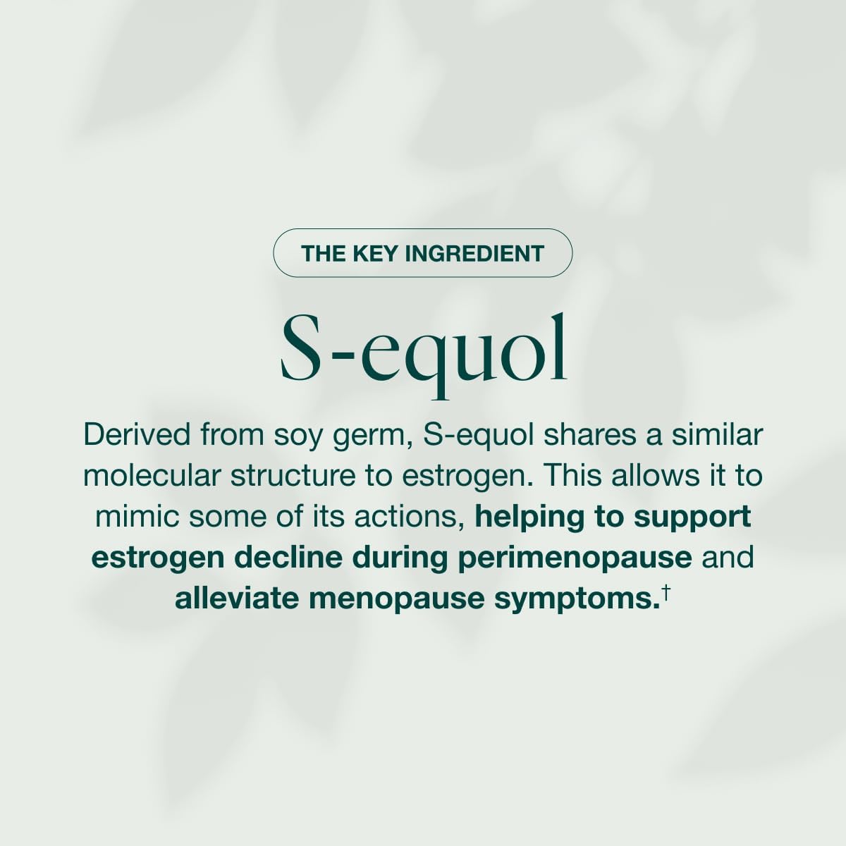 EQUELLE Multi-Symptom Perimenopause & Menopause Relief Relief from Hot Flashes, Muscle Aches & Supports More Sleep. Hormone-Free, Plant-Based S-Equol – 2 Month Supply (120 Tablets)