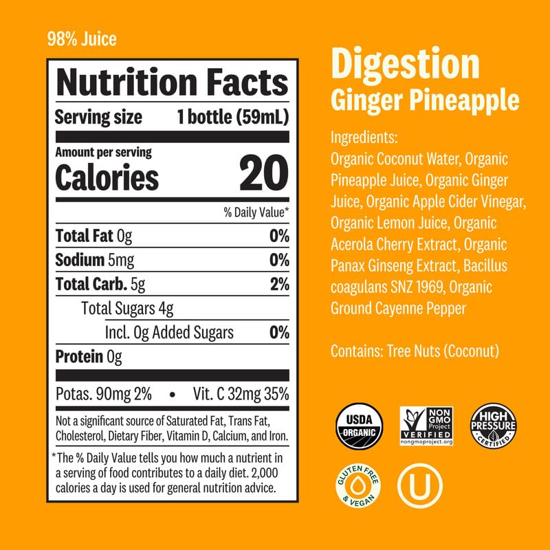 Suja Organic Daily Ritual Shot 30 Count Variety Pack | Immunity, Energy, & Digestion Functional Shots | Cold-Pressed Juice with Live Probiotics | Plant Based & Gluten Free