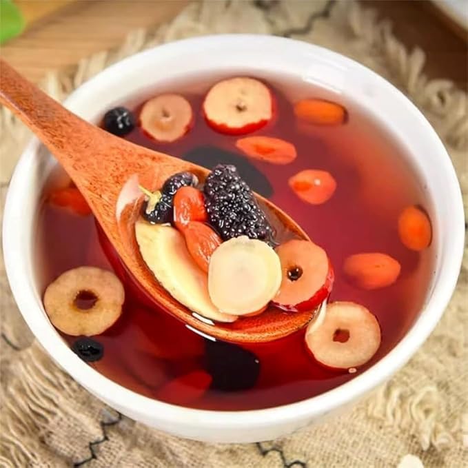 Ginseng & Mulberry Herbal Tea,Ginseng Five Treasures Tea, Kidney Formula Six Treasure Teas, Wolfberry Mulberry Herbal Goji Berry Red Date Teas Formula Traditional Chinese Blend (10bags)