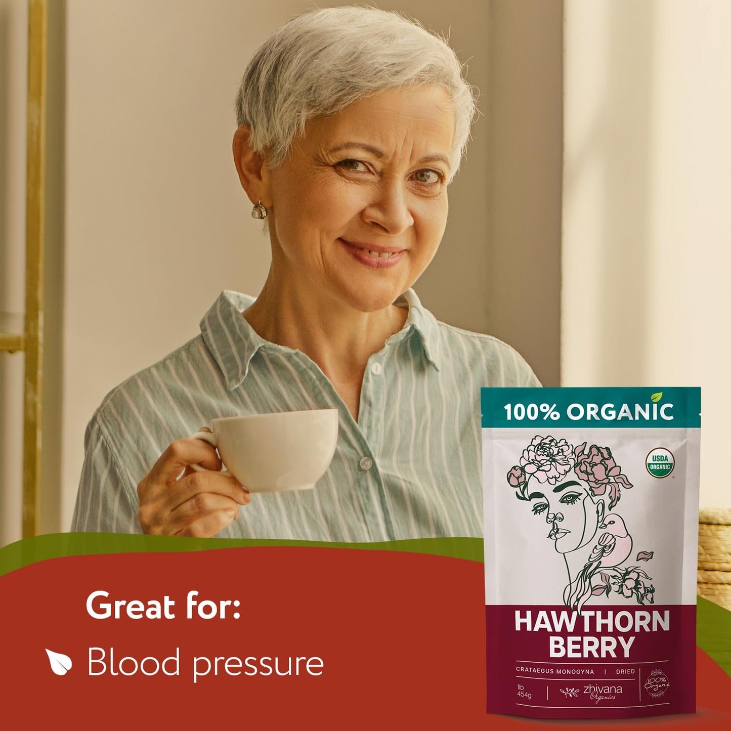 Zhivana Organics Organic Hawthorn Berry (8oz.) - Hawthorne Tea for Herbal Teas, Infusions, Tinctures, Culinary Recipes