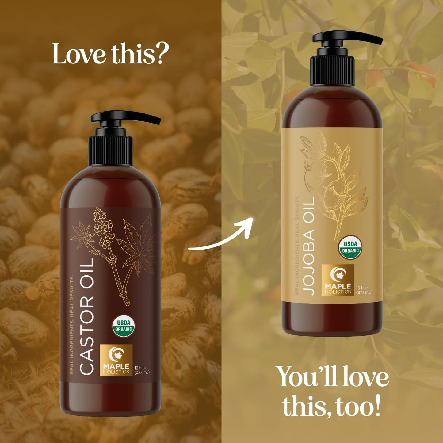 Organic Castor Oil for Hair Skin & Nails - USDA Organic Hexane Free Castor Oil for Skin Face Eyelashes Brows Stomach and Full Body Detox - Extra Virgin Non-GMO Vegan & Cruelty Free (16 Fl Oz)