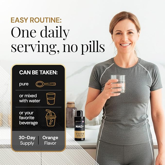 Orphira Liquid Liposomal NAD+ Supplement - 10x Better Absorption for Cellular Energy, Mental Clarity, Healthy Aging & Vitality Support - Enhanced NAD Plus, Vegan, Non-GMO - 30 Servings (4 fl oz)