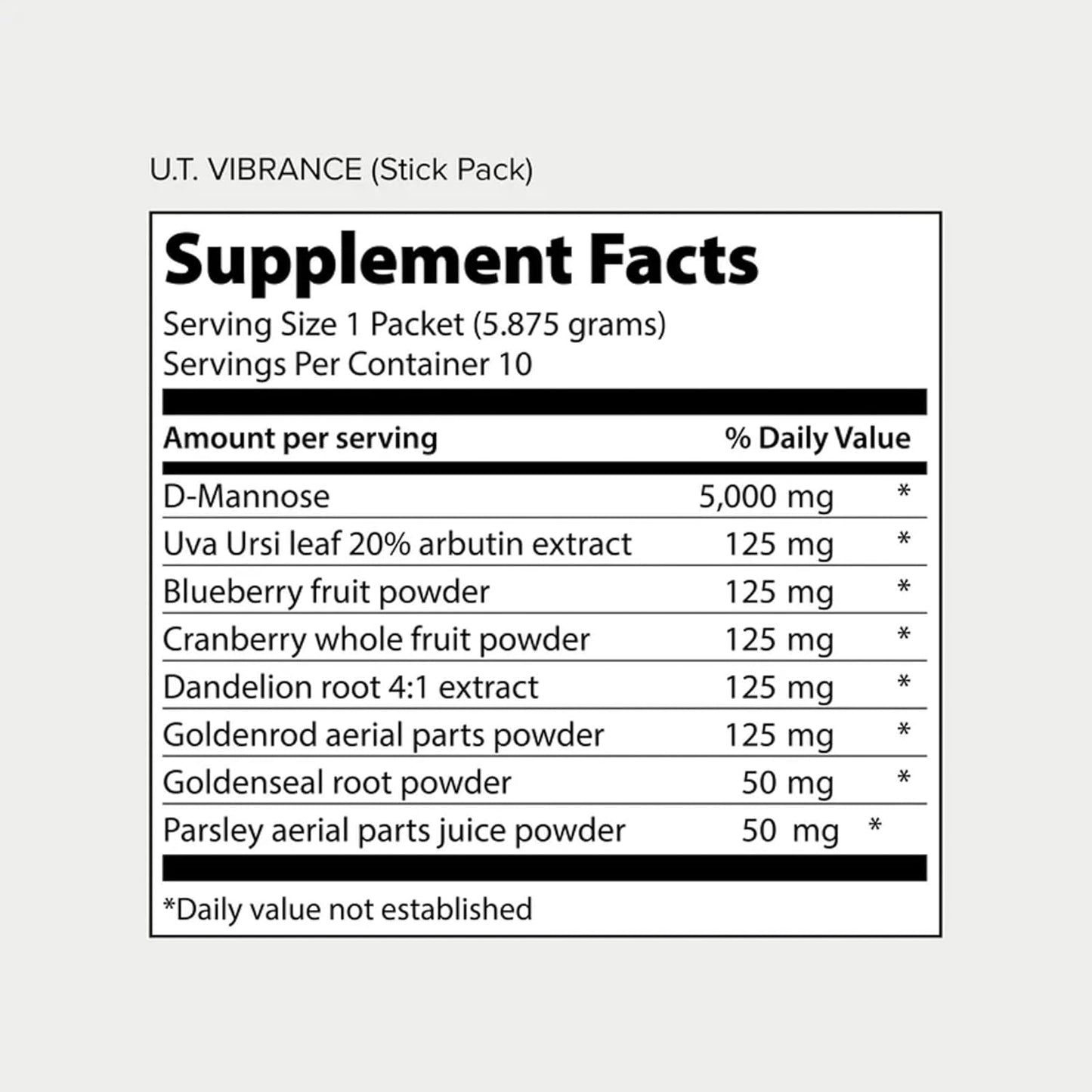 Vibrant Health, U.T. Vibrance Stick Packs, Crisis Intervention for Urinary Tract Health, 10 Servings