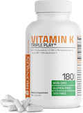 Vitamin K Triple Play (Vitamin K2 MK7 / Vitamin K2 MK4 / Vitamin K1) Full Spectrum Complex Vitamin K Supplement, 180 Capsules