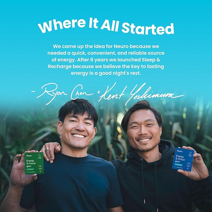 Neuro Energy & Focus Gum, Extra Strength - 100mg Natural Caffeine Gum & Nootropic Energy Supplement with L-Theanine & B Vitamins - Sugar Free, Vegan - Peppermint, 90ct