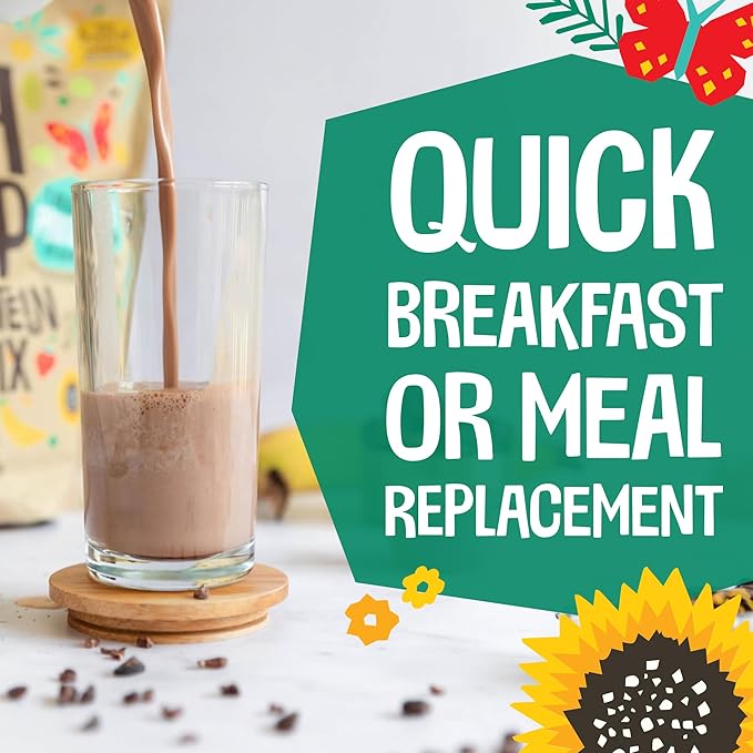 EarthChimp Organic Vegan Protein Powder - with Probiotics - Non GMO, Dairy Free, Non Whey, Plant Based Protein Powder for Women and Men, Gluten Free - 26 Servings 32 Oz (Vanilla) No Scoop