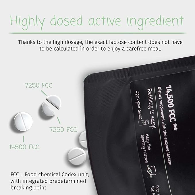 LactoJoy Lactase Pills 14,500 I 80 Pieces I Powerful Lactase Enzymes for Lactose Intolerance I Ultra Pure Lactase for Improved Digestion I No Silicon Dioxide, No Artificial Flavors, No Sucralose