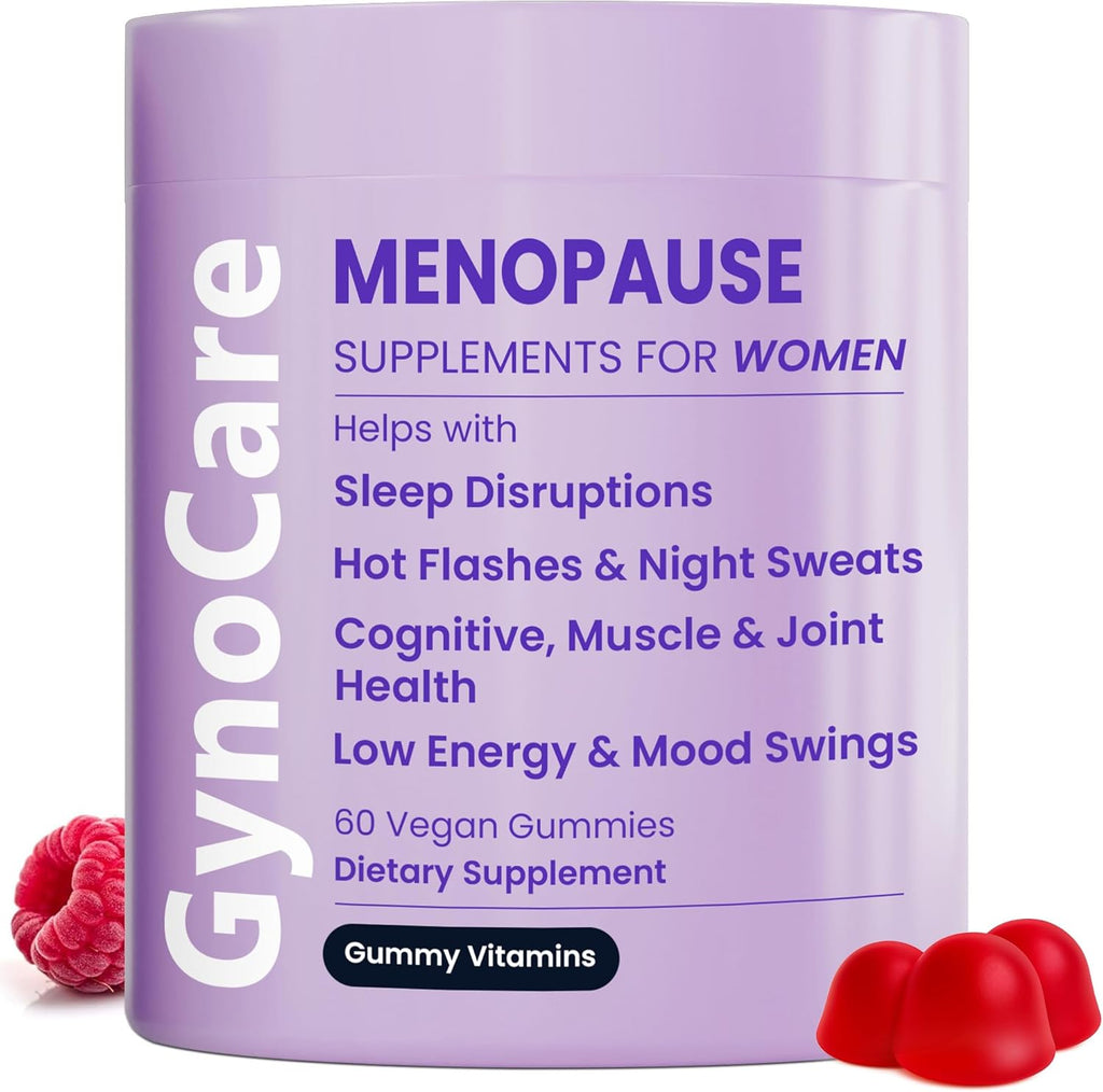 Menopause Supplements for Women | Menopause Gummy Vitamins | Relief for Hot Flashes, Night Sweats & Mood Swings | Helps Sleep Disruptions & Brain Function | 60 Vegan Gummies