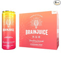 Brainjuice Brain Health Support Drink for Energy & Focus, Vitamin C, B5, B6 & B12, L Theanine, Alpha GPC & Natural Caffeine From Green Tea, Vegan, Gluten Free, Strawberry Lemonade, 12 Oz Can, 6 Pack