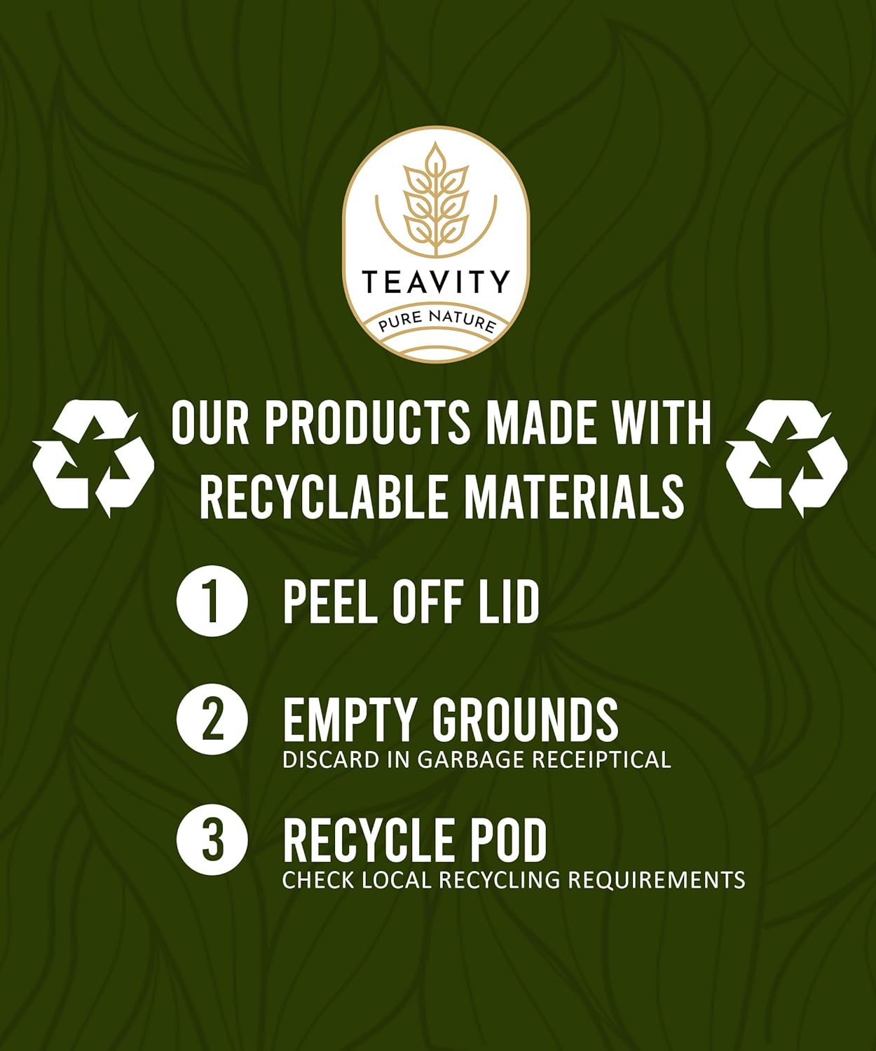 Green Tea & Ginger Tea Pods for Keurig - Caffeinated, Organic, Dye Free, Unsweetened, Herbal Blend for K Cup Machines - Hot or Iced (36 Tea Pods)