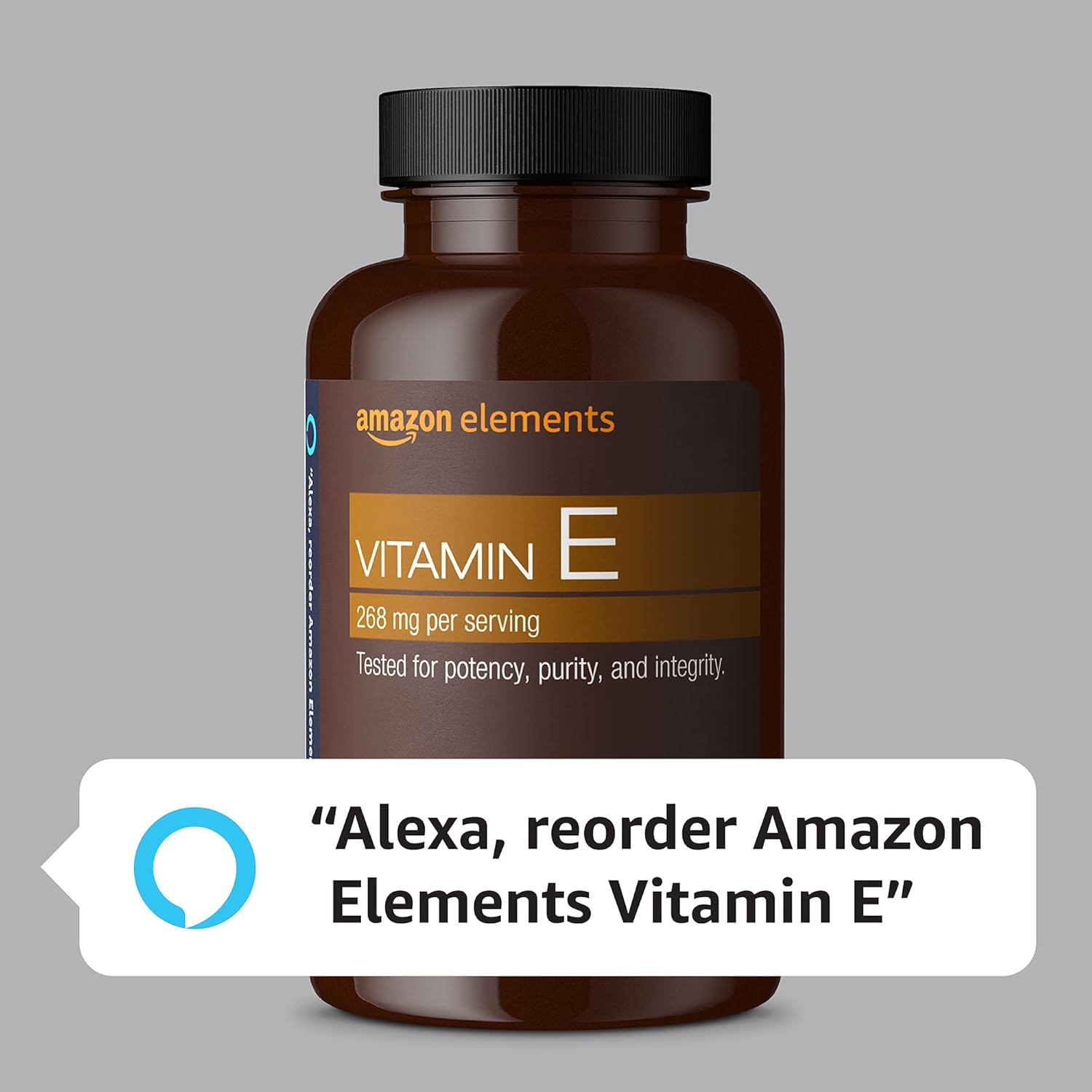 Amazon Elements Vitamin E, 400 IU, 100 Softgels, 100 Days of Supply (Packaging May Vary) (Pack of 2)