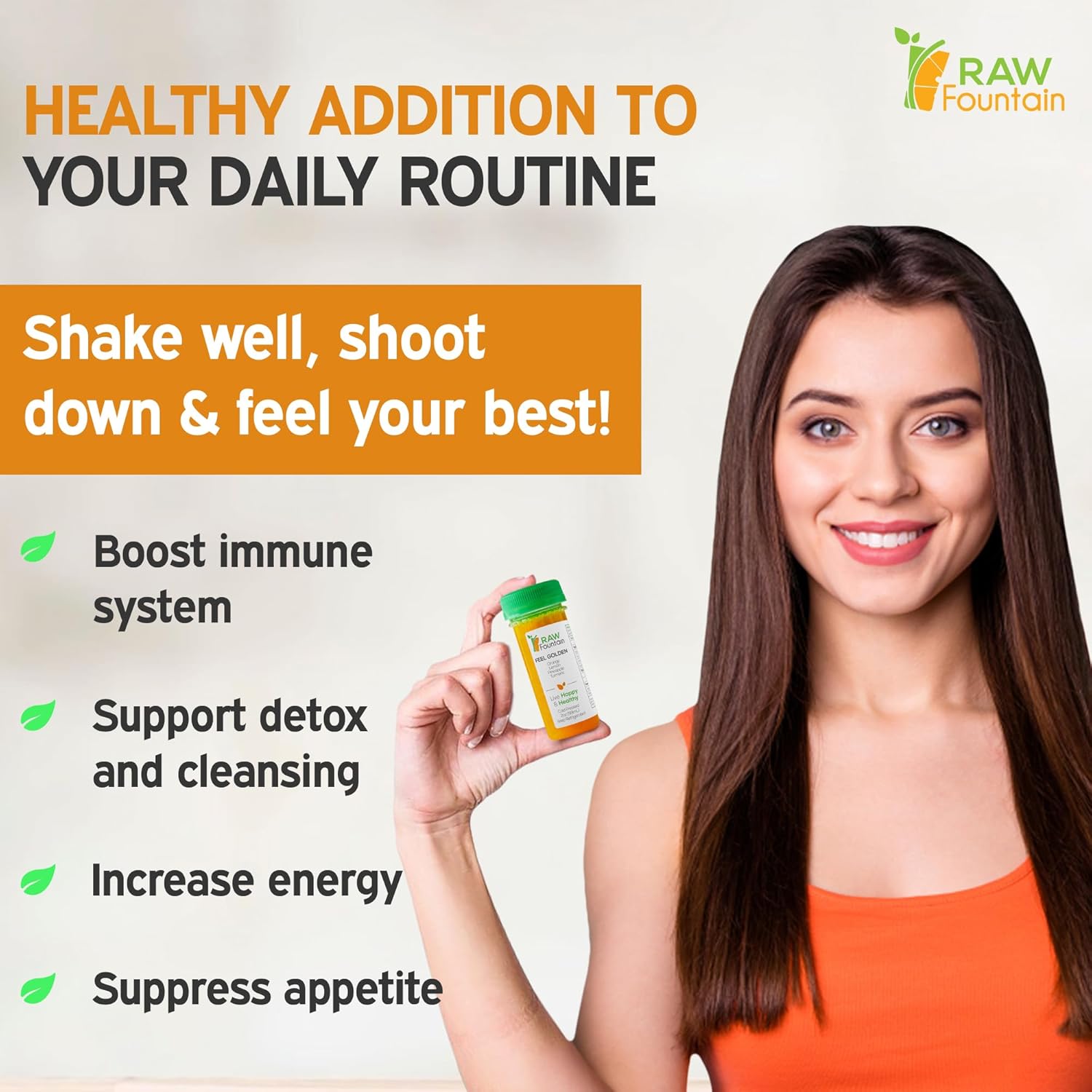 20 Immunity Shots w/Orange, Lemon, Pineapple, Turmeric 2fl Oz, Packed w/Vitamin C, Raw, Cold Pressed, Unpasteurized, Boosts Immunity, All Natural, No Artificial Flavors or Preservatives