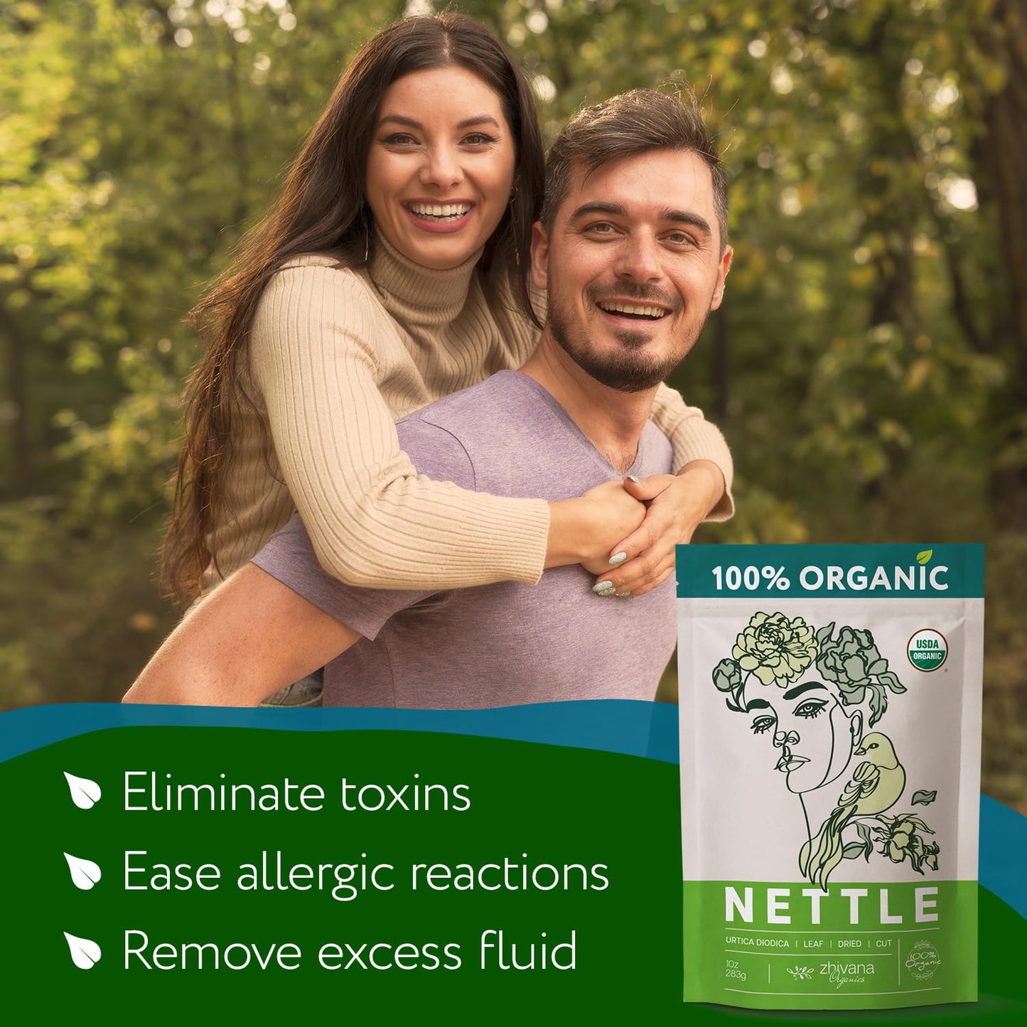 Stinging Nettle Tea Organic Loose Leaf - Dried Nettles Herb, Ortiga Tea – Cleanse Body, Remove Toxins, Easy Allergy – 8 oz