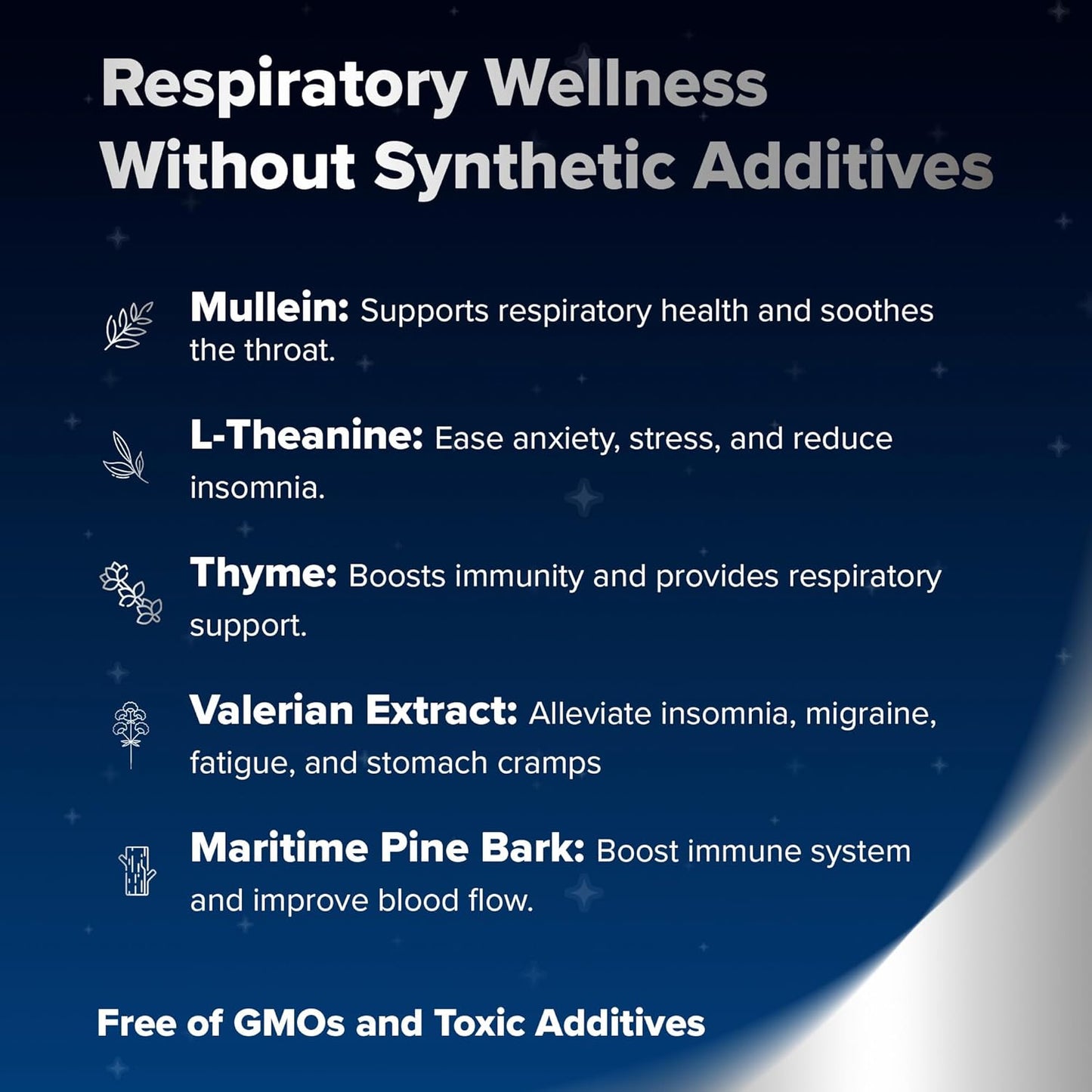 RespoClear PM (60 Caps): Nighttime Respiratory Lung Health & Sinus Support Supplement - Mullein Leaf and L-Theanine - Lung Detox for Smokers & Beyond - GMO-Free & Made in USA