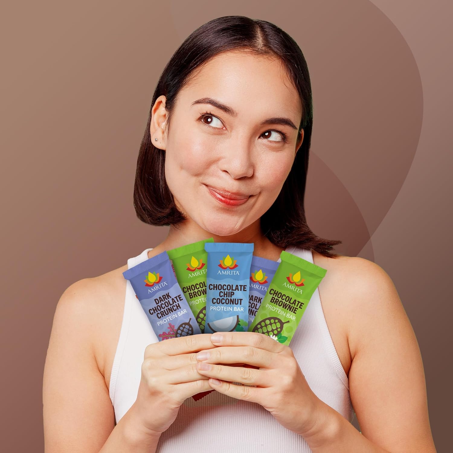 Amrita Nut Free Chocolate Variety Pack Vegan Protein Bars (12 Count) | 12g Plant-Based Protein Bar | Peanut Free, Gluten Free, and Dairy Free | Low Sugar, High Fiber, Healthy School-Safe Snacks