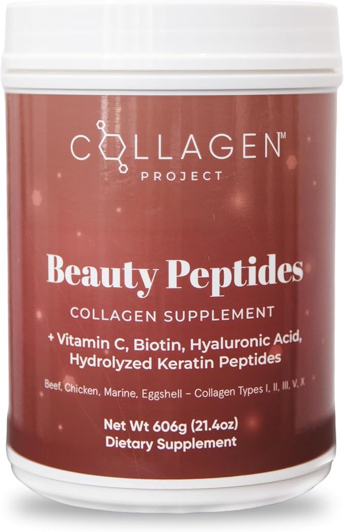 Collagen Supplement Powder For Men & Women | Youthful Skin Glow | Hydrolyzed Collagen Peptides Type I,II,III,V,X | Vitamin C, Hyaluronic Acid, Biotin & Keratin | Healthy Hair & Nails | Reduce Wrinkles