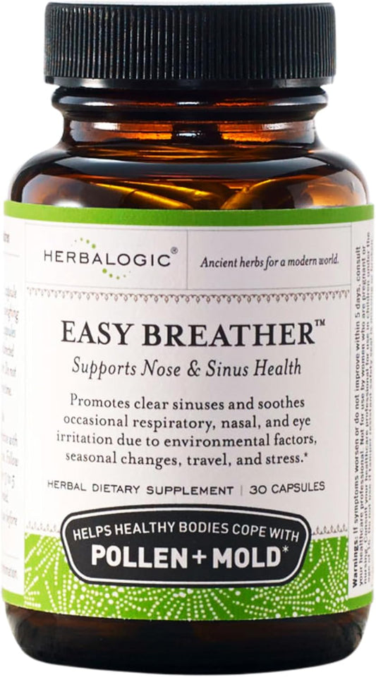Herbalogic - Easy Breather Herb Capsules - Supports Nose & Sinus Health - Helps Healthy Bodies Cope with Pollen & Mold - Based on The Traditional Chinese Formula Yu Ping Fang San - 30 Cap Count