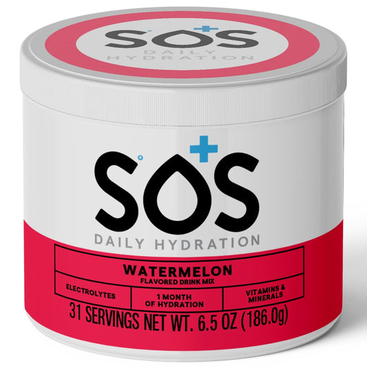 SOS Hydration ORS Electrolyte Powder Stick Packs | Oral Rehydration Solution | Low Sugar | Rapid Rehydration | Made in USA | Keto | Watermelon | 31 Servings