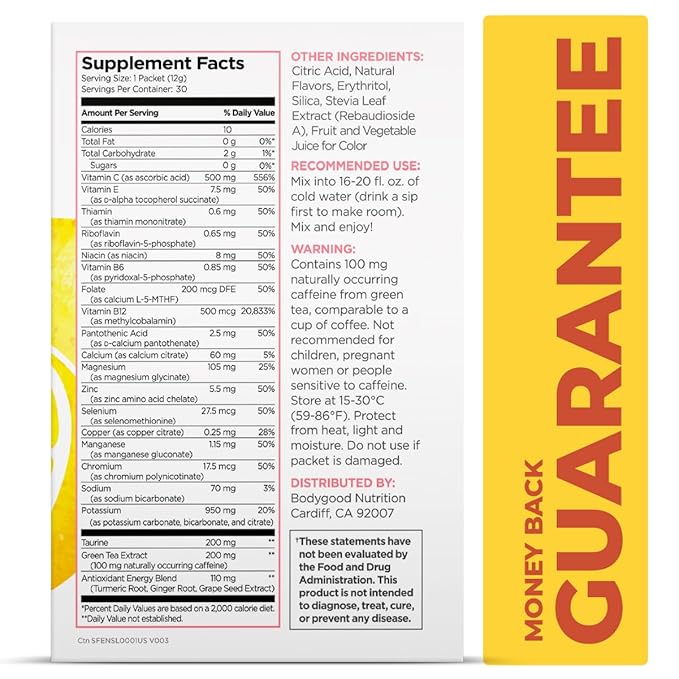 Pureboost Clean Energy Booster, Refreshing Energy Drink Mix with B12 Vitamins, Electrolytes, Antioxidants, Sugar-Free with No Sucralose (Strawberry Lemonade, 30 Count)