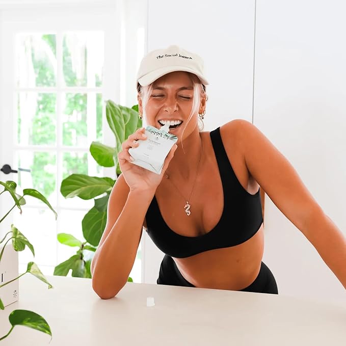 Slim Mood | 10-Calorie Superfruit-Based Replenishment Energy & Daily Vitality Support with Blueberry, Guarana + L-Theanine, 15 Fruits, Vitamins & Electrolytes | Tropical Berry Flavor - 12-Pack