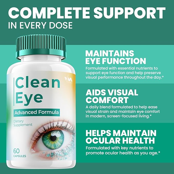 (2 Pack) Clean Eye Advanced Formula Pills, CleanEye Supplement, Overall Wellness, Maximum Strength (120 Capsules)