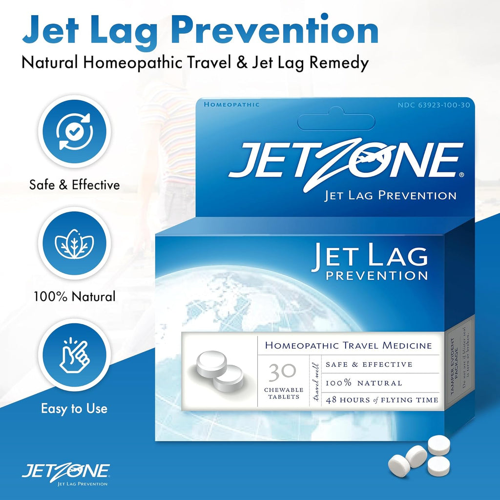 Jet Lag Remedy - Pack of 2 - Homeopathic Travel Aid – Trusted Over 15 Years - Immune Health – Circadian Rhythm - Fatigue – Exhaustion – Tired - Can't Sleep – Good for 48hrs Flying Time - 30ct