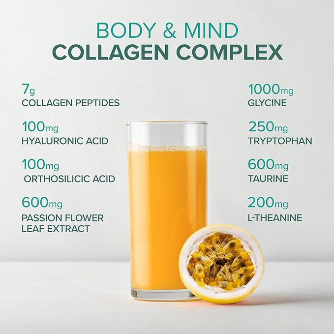 Essential Nutrition Collagen Resilience - Hydrolyzed Collagen Peptides Powder with Hyaluronic Acid, Silicon, Amino-Acids & Passion Flower Extract - Passion Fruit - 14.3 oz (30 Servings)